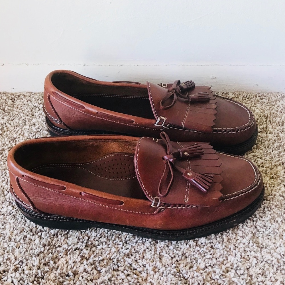L.L. Bean Men’s Brown Leather Shoes Size 12 EE - Picture 2 of 8